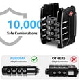 thumbnail image 4 of Rirool 4 Pack TSA Approved Luggage Locks, 4 Digit Combination Travel Cable Locks with Resettable Code, Zinc Alloy Padlocks for Suitcase, Backpack, Gym Locker & Toolbox, Black, 4 of 8