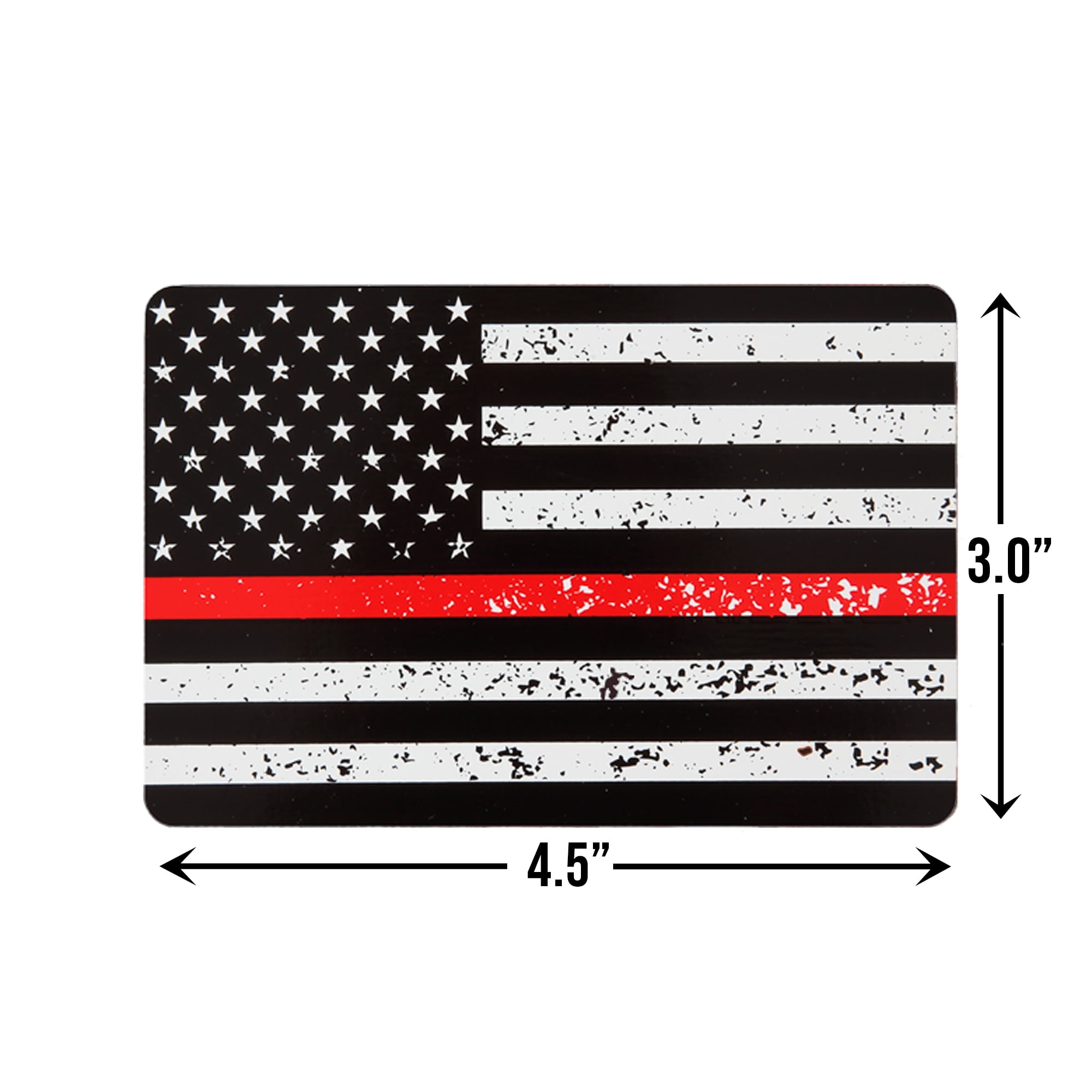 Sunburst Systems 6121 Thin Red Line Flag Decal; Removable Vinyl 3"x4.5", 4 Pack