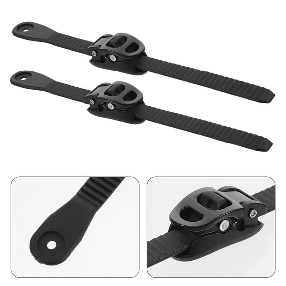 UEETEK Adjustable Black PVC Skate Fixing Strap for Roller Skates with Clamping Design 2Sets