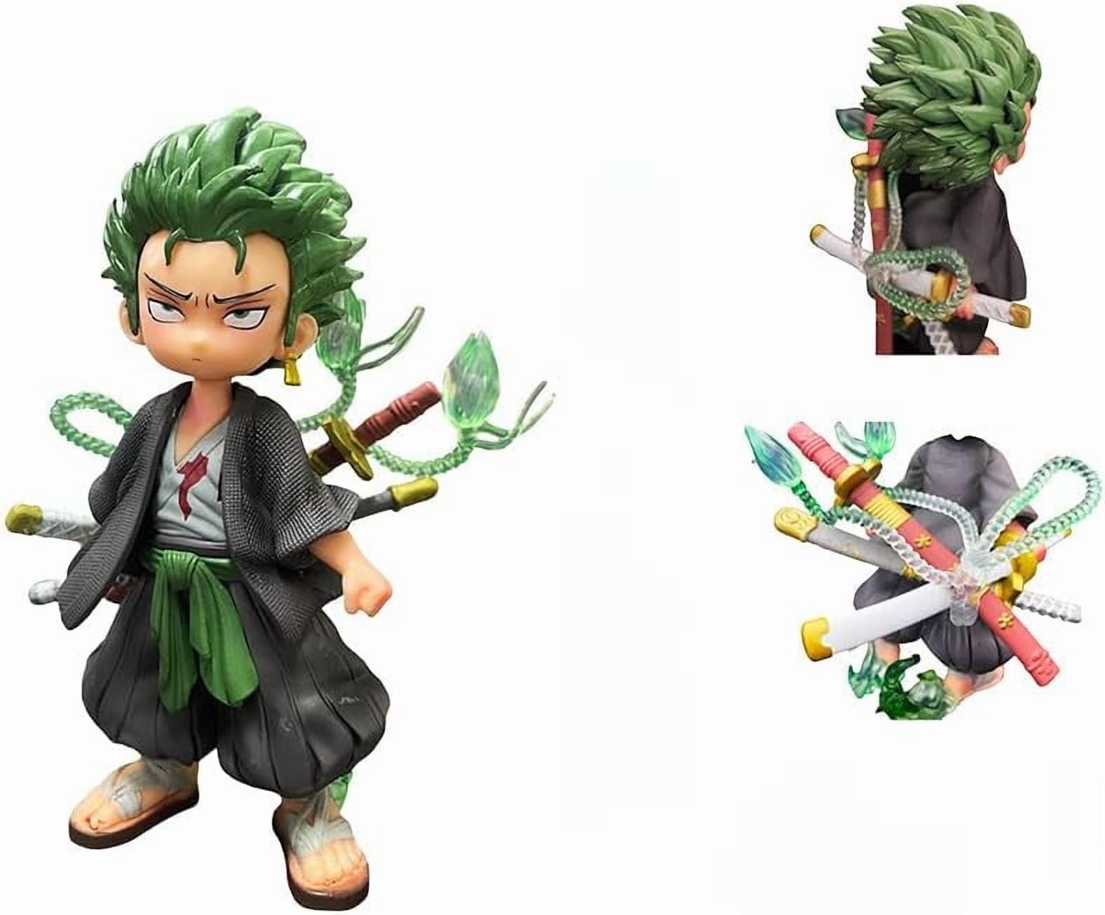 Newly Zoro Figure Q Version Sauron Roronoa Zoro Figures 15cm/5.9inch Handmade Figure Desktop Ornaments PVC Action Statue Model Figure