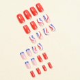 thumbnail image 4 of Ongles Pressés pour la Fête de l'Indépendance Carrés 4 Juillet Faux Ongles Courts Bleus Rouges Patriotiques Designs Ongles Courts Pressés 24 Pcs (style16), 4 of 5