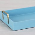 thumbnail image 5 of Baby Blue Wood Tray with Side Gold Handles, 5 of 7