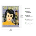 thumbnail image 2 of San Francisco - China Town - Delta Air Lines - Vintage Airline Travel Poster by John Hardy c.1960s - Fine Art Matte Paper Print (Unframed) 16x20in, 2 of 4