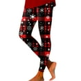 thumbnail image 3 of Fiaer Black Leggings Women Christmas Warm Thermal Trendy Funny Graphic Pants Santa Snowflake Snowman Graphic Plus Size High Waisted Trousers Red S, 3 of 5