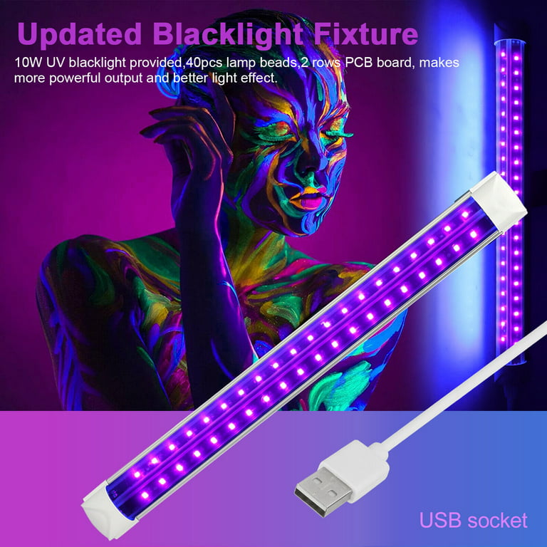 48 LED UV Black Light Bar Fixtures Ultraviolet Blacklight Lamp Strip Party  Club