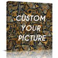 thumbnail image 2 of Boho Floral Wall Art Painting on Canvas, Vintage Botanical Paisley Flower Canvas Art Home Prints Wall Art Framed Modern Artwork for Living Room Bedroom Wall Decor 16x16in, 2 of 8