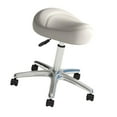 thumbnail image 4 of Taburete tipo silla de montar, silla de trabajo multiusos, ajustable, ergonómico, para salón de uñas y belleza, PU, ​​para hogar, pubs, cafeterías, of Blanco, 4 of 8