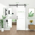 thumbnail image 5 of JUBEST 30"x84" Sliding Barn Door with 5FT Barn Door Hardware Kit&Lock Included, Pre-Drilled MDF Sliding Door with Water-Proof & Scratch-Resistant PVC Surface, H-Frame White Barn Door, Easy to Install, 5 of 10