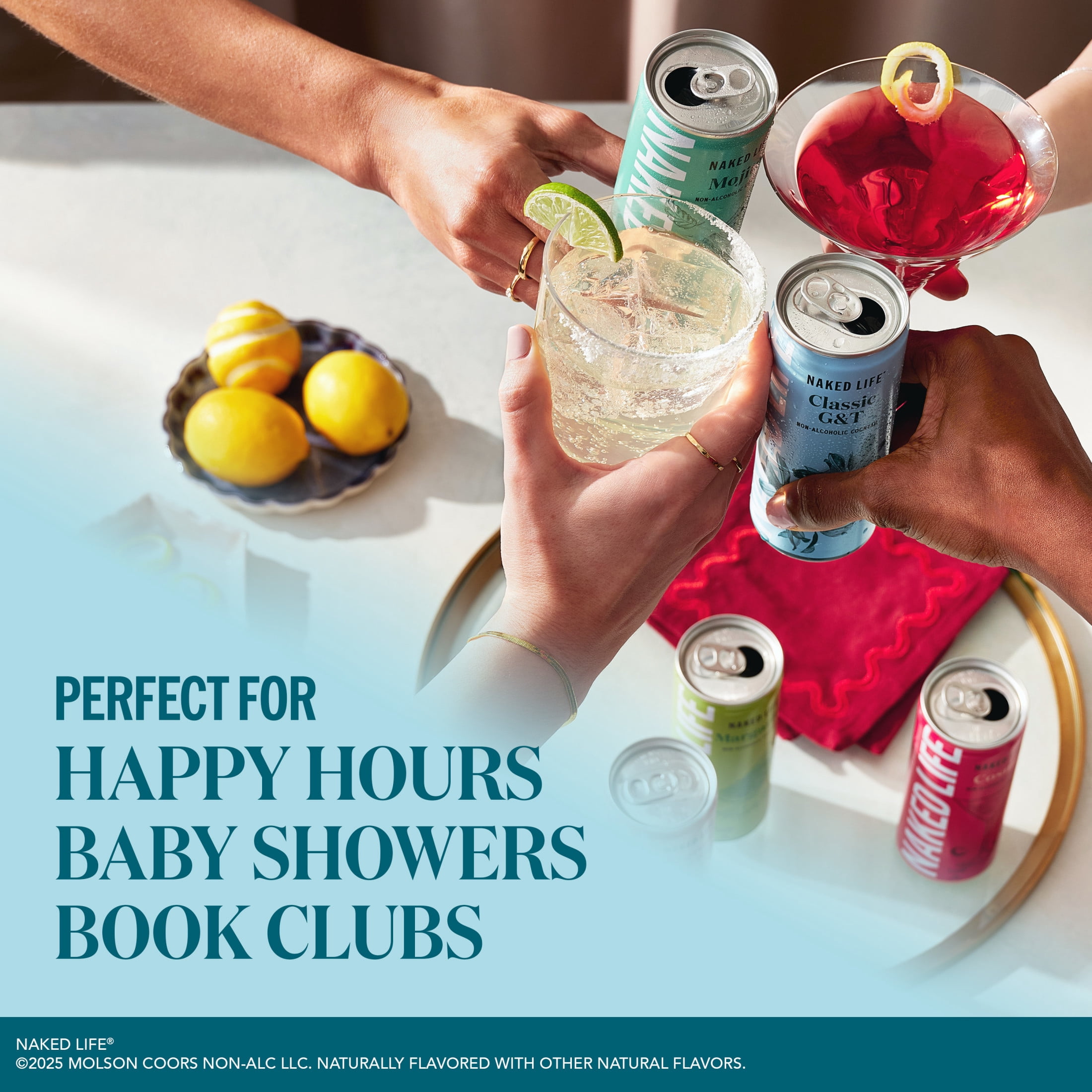 Naked Life Classic G&T, 4 Pack, 8.4 fl oz Aluminum Cans, 0% ABV