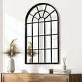 ASDRFYU Arched Wall Mount Mirror 42" x 24" Black Window Frame ...