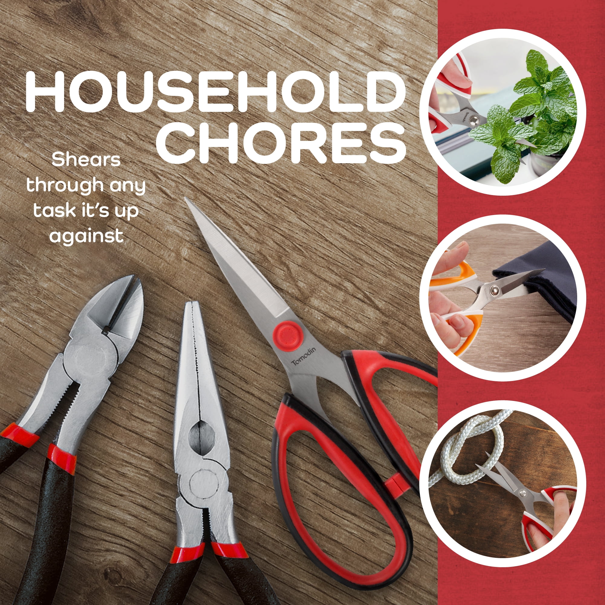 JubileeYarn Workhorse Bertha All Purpose Heavy Duty Scissors - Red & Black - 30 Scissors