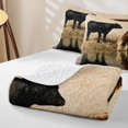 thumbnail image 4 of Manfei Rustic Animal Cows Twin Quilt Set 2 Pieces,Vintage Countryside Twin Coverlet Set,Black Beige,1 Bedspread and 1 Pillowcase, 4 of 7