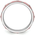 thumbnail image 2 of Solid Sterling Silver Stackable Expressions Pink Enamel Ring - Ring Size 7.0, 2 of 7