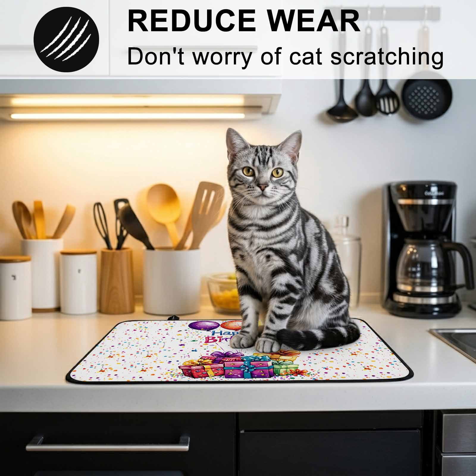 Happy Birthday Stove Top Cover for Electric Stove, Heat-proof & Non Slip Glass Top Stove Cover Protector, Colorful Balloon Gifts Patterns Kitchen Flat Cooktop Rubber Mat 24x21 Inches