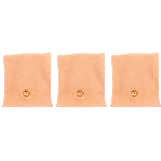3 toallas pequeñas absorbentes gruesas para lavarse la cara, toallas de dibujos animados de encaje para el hogar 25 * 50 cm