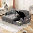 thumbnail image 2 of HOMCOM Canapé-Lit, Divan-Lit Escamotable avec Ports USB, Rangement dans la Chaise, 2 of 10