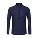 thumbnail image 5 of pstuiky Camisas para hombre de manga larga, Camisa holgada informal con bolsillos ventilados y botones para hombre, cuello alto y mangas largas Tops de talla grande para hombre xl, 5 of 9