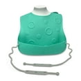 thumbnail image 4 of Busy Baby Silicone Toddler and Baby Bib with Food Catcher, Utensils and Utensil Straps, Spearmint, 4 of 9