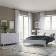 thumbnail image 3 of Llinc Store White Solid Wood 3 Pieces Full Bedroom Sets, Full Size Bed Frame with Sideboards Kit for Bedroom, 3 of 9