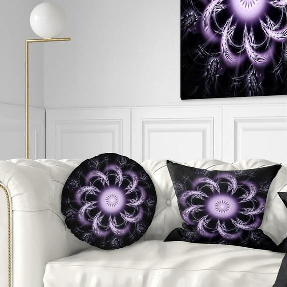 Designart 12" x 20" Purple Polyester Throw Pillow
