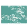 thumbnail image 1 of Sea Animals Cutting Board, Dolphins Flowers Sea Floral Pattern Starfish Coral Seashell Composition, Decorative Tempered Glass Cutting and Serving Board, Large Size, Sea Green White, by Ambesonne, 1 of 1