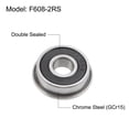 thumbnail image 3 of F608-2RS Flanged Ball Bearing 8x22x7mm Double Sealed Chrome Steel Flange Bearings, 10 Packs, 3 of 5