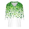 thumbnail image 5 of VgaVtl St Patrick Day Shirts for Women 3/4 Sleeve V-Neck T-Shirt Women Casual Workout Regular Shamrock Classic Tops, 5 of 5