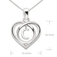 thumbnail image 3 of ALOV Jewelry Sterling Silver Initial C Letter Alphabet Love Heart Cubic Zirconia Pendant Necklace, 3 of 6