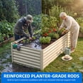 thumbnail image 3 of Dextrus 6x3x2ft Galvanized Raised Garden Bed Kit with Support Rod & Gloves, Outdoor Patio Planter for Vegetables Flowers Plants, Cream White, 3 of 6