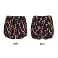 thumbnail image 6 of Uemuo Red Mushrooms Pattern Women's Athletic Shorts High Waisted Running Shorts with Liner Pockets Gym Elastic Workout Shorts-, 6 of 9