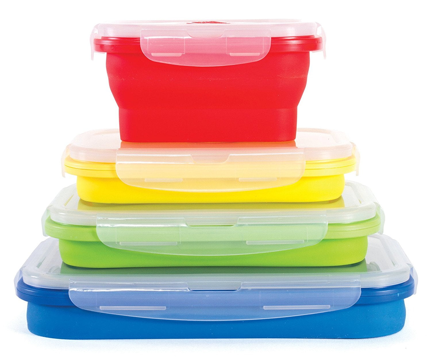 Details about   Collapse-it 6-Pc Silicone Food Storage Containers Yellow Rectangle Set Kitchen 