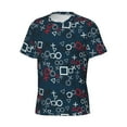 thumbnail image 5 of Vsdgher Navy Blue Geometric Print Men's Dry Fit Mesh Athletic Shirts Moisture Wicking Tennis T-Shirt Tops, 5 of 9