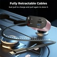 4 in 1 Retractable Car Charger, Cute Car Accessories, USB C Fast