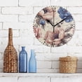 thumbnail image 3 of 10" Artistic Round Wall Decorative Desk Clock Wall Clock Home Decor Dusty Pink Peonies, 3 of 7