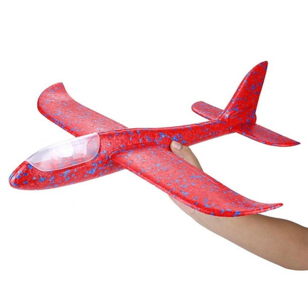 Juguete de Avión Mini Planeador de Lanzamiento Volador Juguete de Avión de Noche Brillante Modelo de Avión de Lanzamiento Manual(Rojo) ANGGREK Cocina, Decoración y Otros