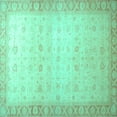 thumbnail image 1 of Ahgly Company Indoor Square Oriental Turquoise Blue Traditional Area Rugs, 4' Square, 1 of 4