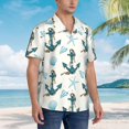 thumbnail image 3 of Fotbe Anchors And Shells Camisa Hawaiana para Hombre Unisex – Camisa Casual de Verano con Botones de Manga Corta de Algodón y Lino,X-Large, 3 of 7