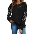 thumbnail image 5 of VKOYWKM Women Heart Sweatshirt Valentine's Day Pullover Long Sleeve Casual Crew Neck Pullover Romantic Holiday Sweatshirt Spring Fashion, 5 of 7