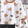 thumbnail image 4 of TOWED22 Fall Winter Toddler Baby Boy Outfit Dinosaur Embroidered Long Sleeve Sweatshirt Pullover Tops and Pants Set Size:18-24 M,Color:Coffee, 4 of 4