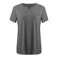 thumbnail image 4 of FAIWAD Plus Size Tops for Women Summer Cut V-Neck Short Sleeve T Shirt Loose Workout Basic Comfy Blouse Tees, 4 of 4