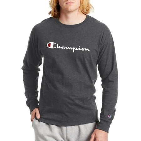 Champion Men’s Script Logo Classic Graphic Long Sleeve T-Shirt