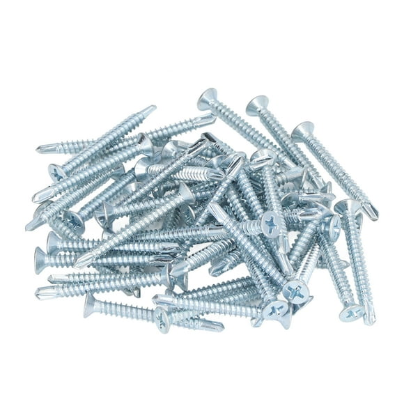 Self Drilling Screw Assortment, Carbon Steel Countersunk Self Drilling Screws Set Zinc Plated Full Thread For Wood Work