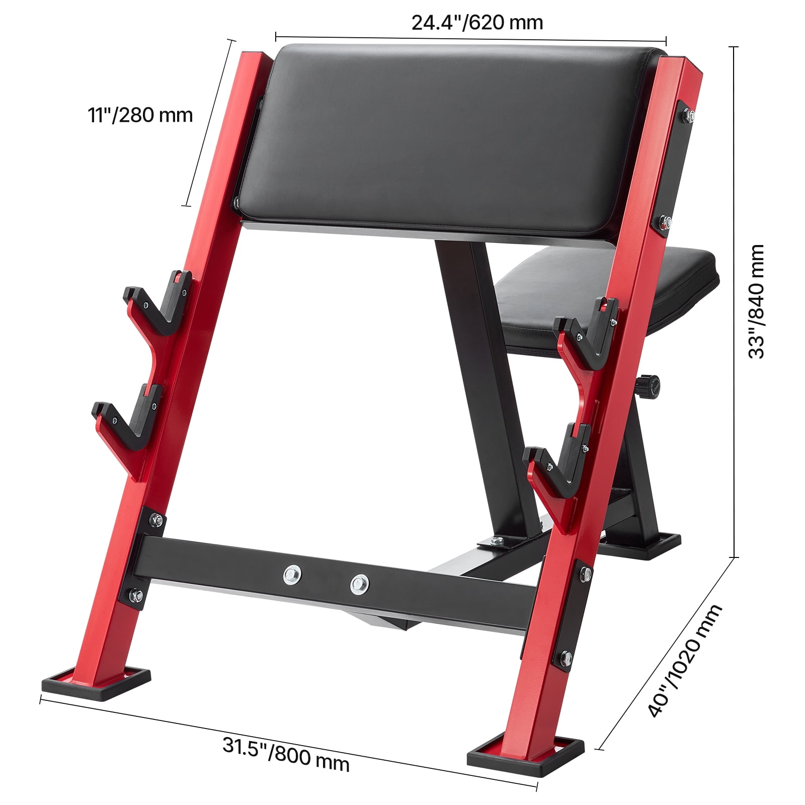 KFFKFF Weight Bench with Bar Holders, Modifiable Arm Curl Bench, Workout Benches, Supports up to 660 LBS for Home Exercise Gear, Isolated Seated Barbell Dumbbell Bicep Station