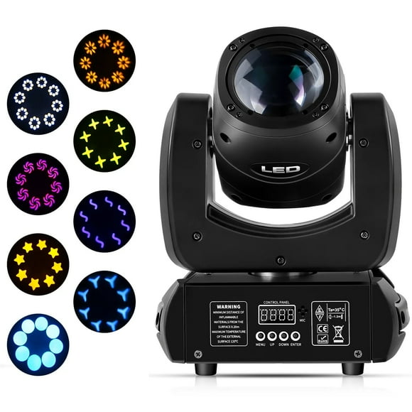 100W Moving Head Light, 7 GOBO LED Moving Head Stage Lighting Disco DJ Lights DMX512 Beam RGBW GOBO Spot Light for Concert, Nightclub, Party, Bars, KTV, Wedding, DJ Disco Shows