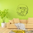 thumbnail image 2 of Fishing Theme Koi Fish Fidh Hook Silhouette Beautiful Fisihing Art Decoration Design Wall Sticker Art Decal Boys Girls Kids Room Design Bedroom House Home Decor Stickers Decoration Size(20x18 inch), 2 of 3