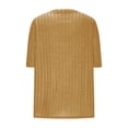 thumbnail image 5 of Baberdicy Women's Short Sleeve Sweaters Ribbed Crewneck Solid Color Soft Casual Summer Knit Tops, Yellow M, 5 of 5