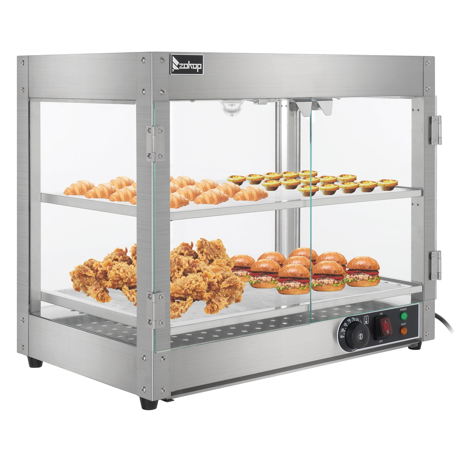Zimtown Commercial Food Warmer Display 2Tier 800W Electric bun warmer