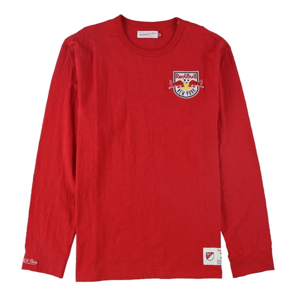 Mitchell & Ness Mens Slub-Knit Embellished T-Shirt, nyredbulls, S