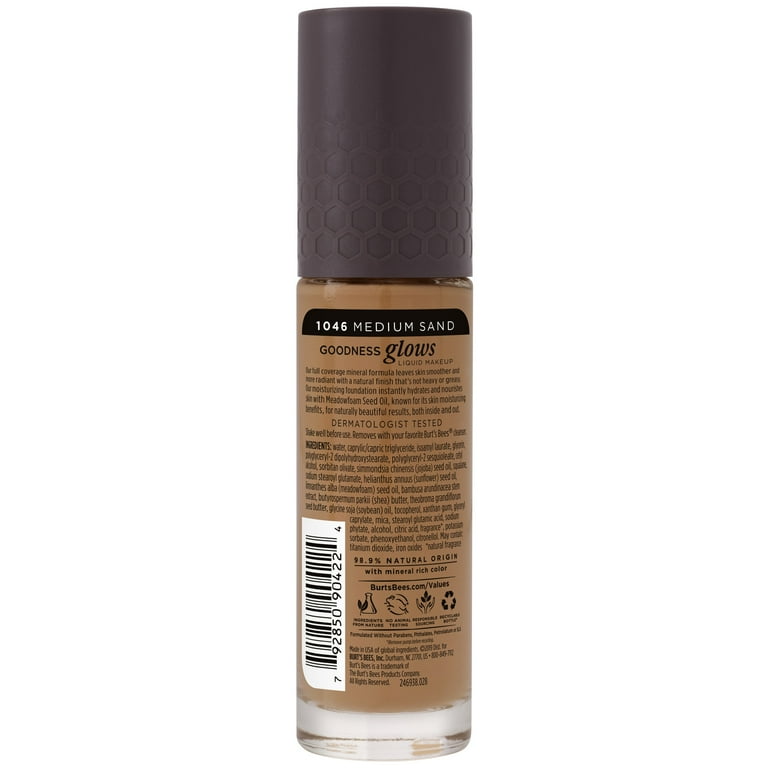 Burts Bees Goodness Glows Liquid Foundation, Medium Sand