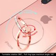 thumbnail image 3 of 2 Pcs Téléphone Transparent Anneau Support Téléphone Portable Anneau Titulaire Doigt Poignée 360 Degrés de Rotation (Or Rose & Diamant-1), 3 of 5